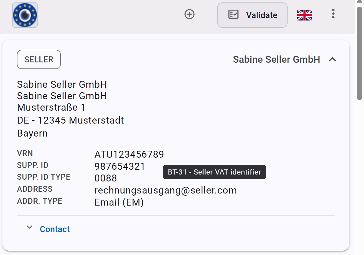 Show business terms for a field on hover